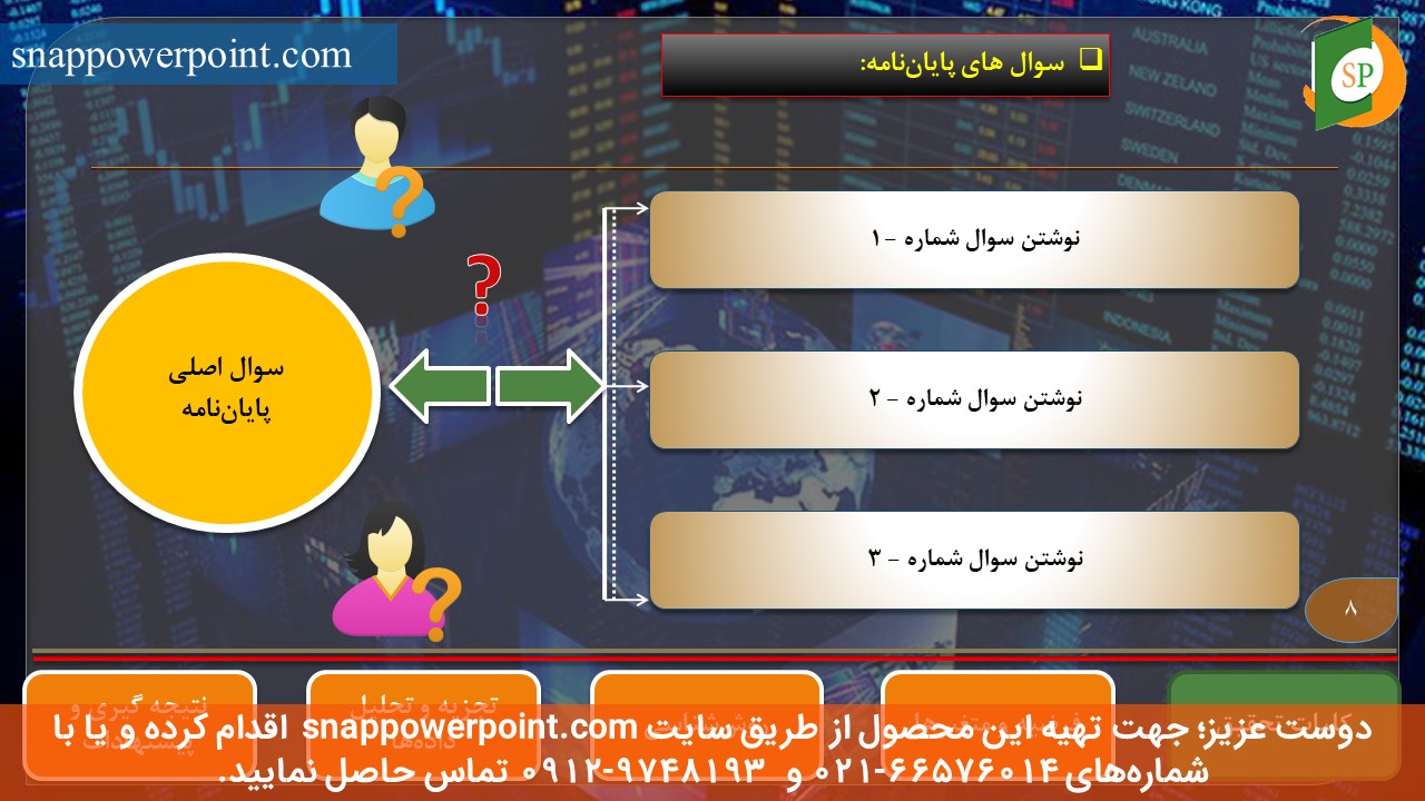 این عکس، مربوط به قالب پاورپوینت آماده پایان‌نامه حسابرسی - طرح شماره 3، گروه تخصصی اسنپ پاورپوینت می‌باشد.