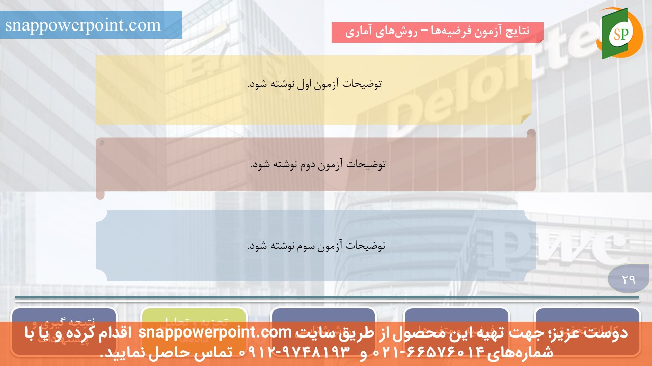 این عکس، مربوط به قالب پاورپوینت آماده پایان‌نامه حسابرسی - طرح شماره 3، گروه تخصصی اسنپ پاورپوینت می‌باشد.