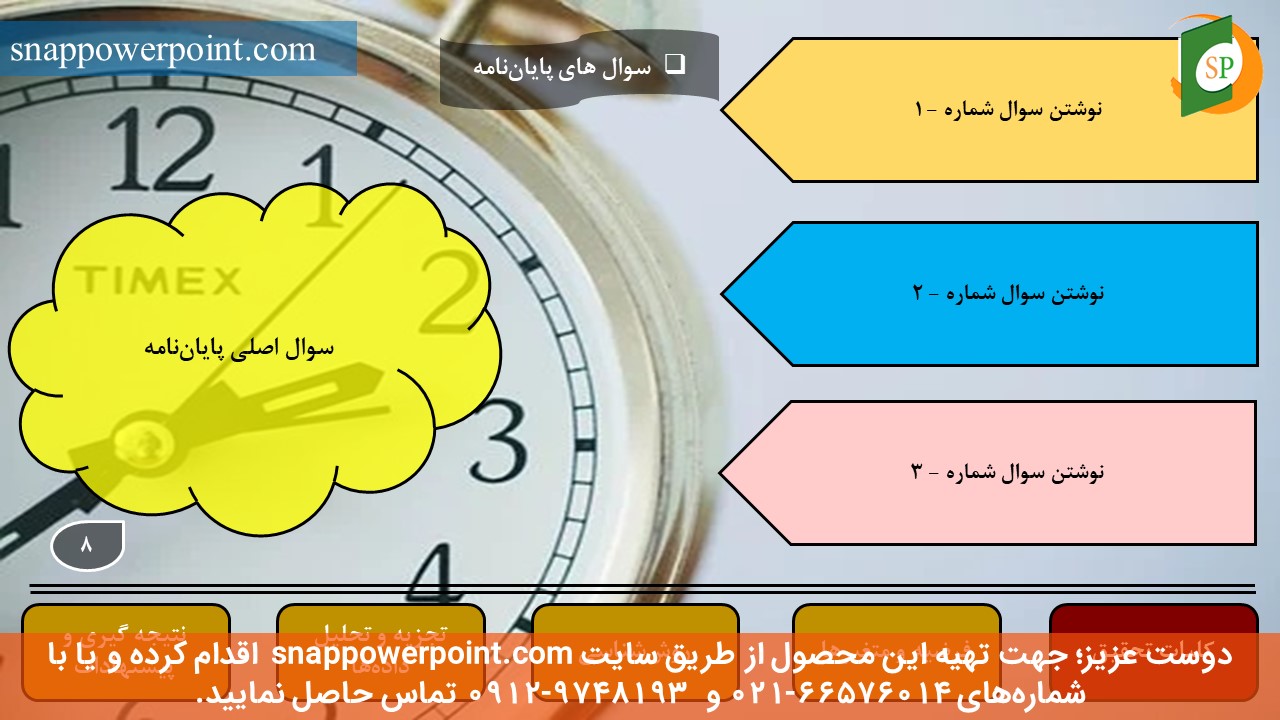 این عکس، مربوط به قالب پاورپوینت آماده پایان‌نامه حسابداری مدیریت - طرح شماره 3، گروه تخصصی اسنپ پاورپوینت می‌باشد.